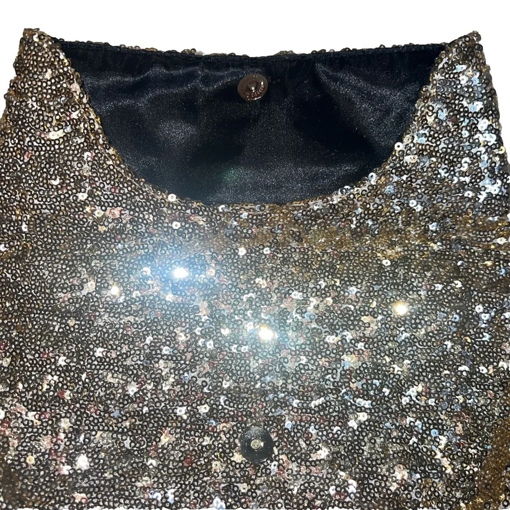 Victoria's Secret Angel Gold Sequin Foldover Clutch‎ Cosmetic Bag NWT Gold Glam
